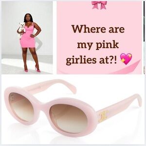 Pink Oval Luxury Style Sunglasses